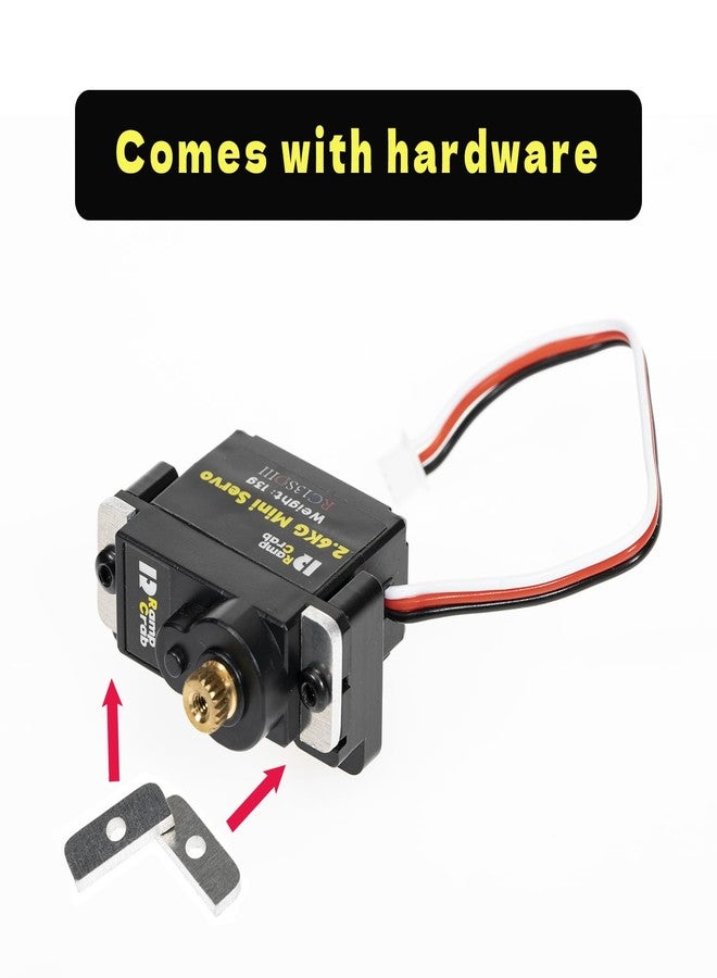 RampCrab RC Steering Servo with Mount Bracket and Servo Horn for FMS FCX24, RC Car Parts, Upgrade Parts for RC Crawler 1/24 Scale FCX24 Power Wagon Butcher & Max Smasher Big Foot, K5 (Black) - Image 5